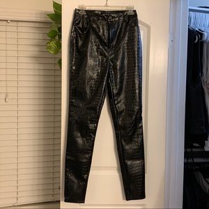 Missguided x Stassie croc leather pants